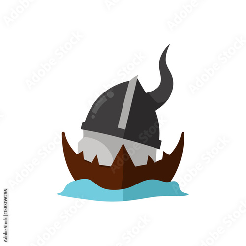 viking helmet frozen into ship s broken mast 