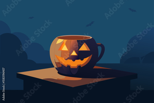 halloween pumpkin on the window