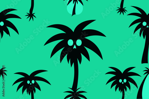 A glowing cauldron on a tropical beach suitable vector illustration