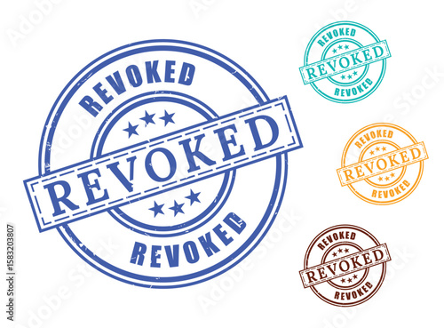 Revoked Authorization Stamp Pack, Grunge Rubber Canceled Permission Labels  