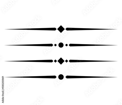 text separator shapes. set of line divider