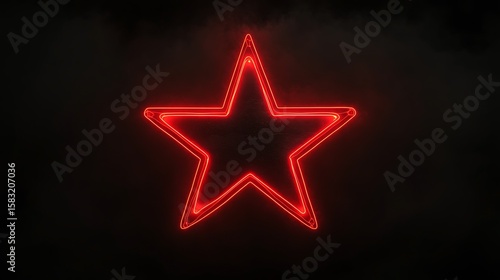 Red neon star on dark background (6)