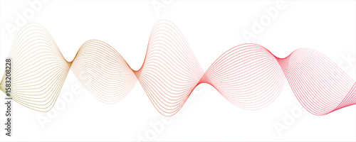 Abstract glowing Modern wave with Dynamic flowing lines. Futuristic technology and sound wave lines. Lines form rhythmic with waveforms overlap and intertwine symmetrical, and futuristic pattern.