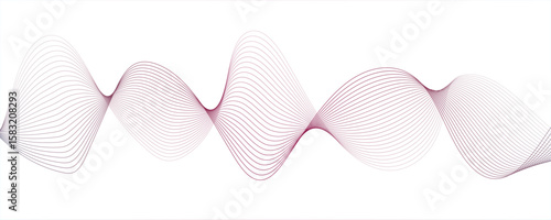 Abstract glowing Modern wave with Dynamic flowing lines. Futuristic technology and sound wave lines. Lines form rhythmic with waveforms overlap and intertwine symmetrical, and futuristic pattern.