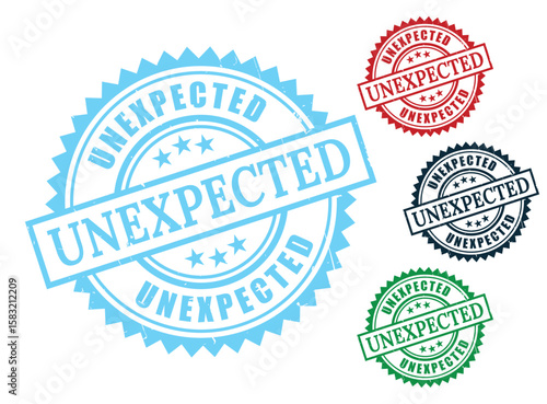 Unexpected Outcome Seal Bundle, Grunge Style Reaction Label Stamp Icons  