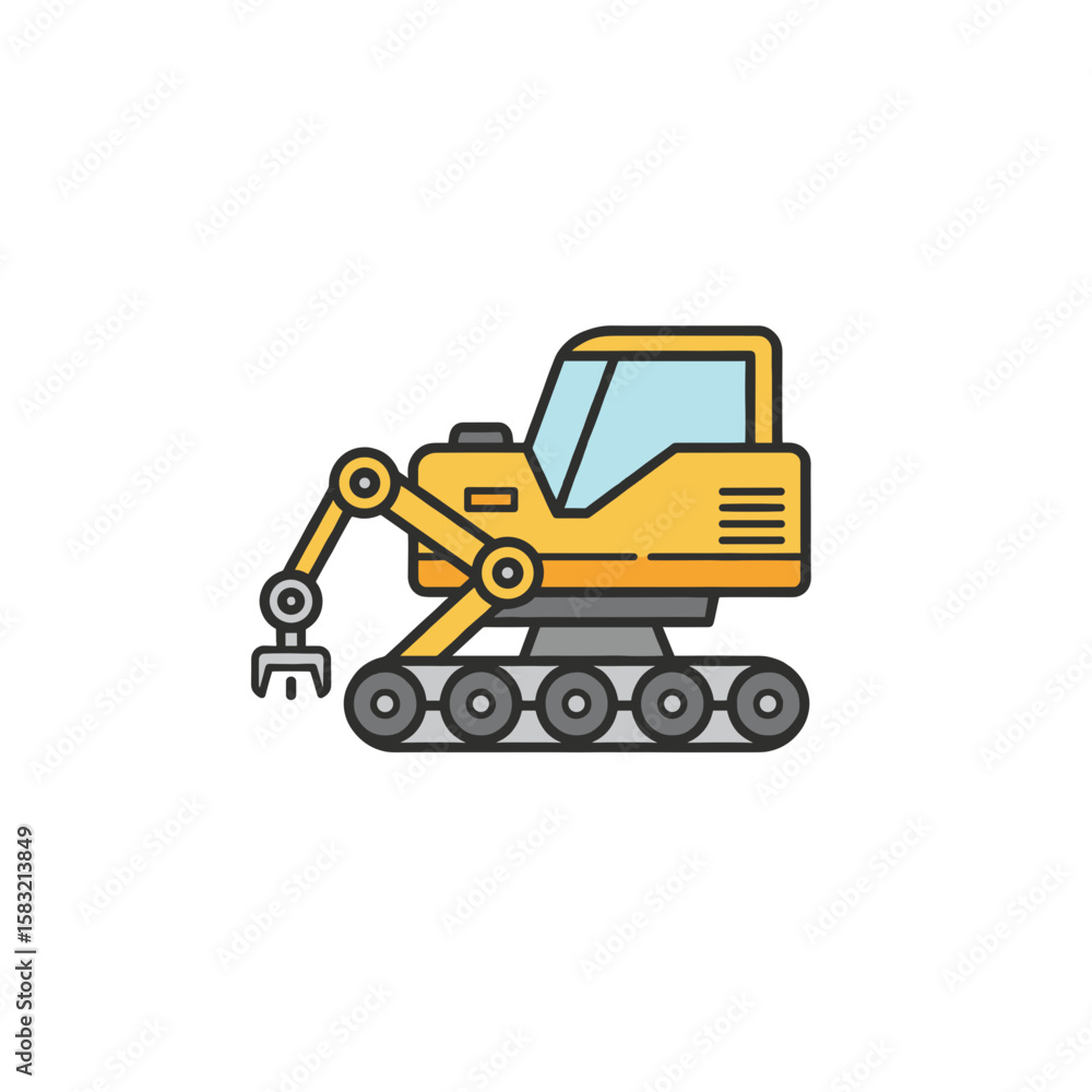 Naklejka premium Nuclear Decommissioning Robot Icon