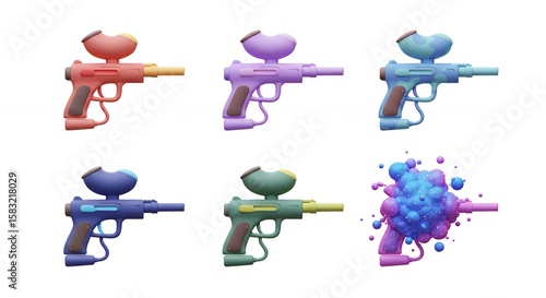 Colorful paintball guns