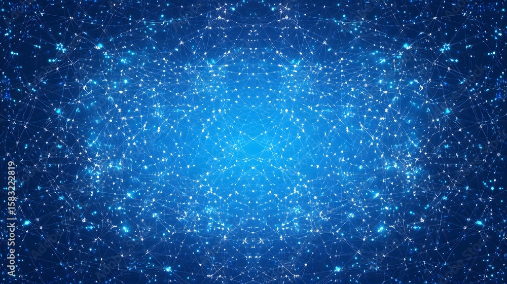 Naklejka premium Abstract network pattern in a deep blue color scheme.
