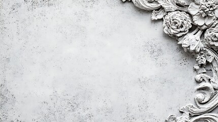 Ornate plaster corner design on a textured background