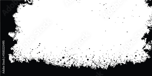 Abstract grunge frame with paint ink splashes and a distressed texture design