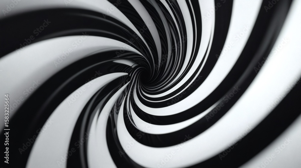 Fototapeta premium Abstract black and white spiral design.