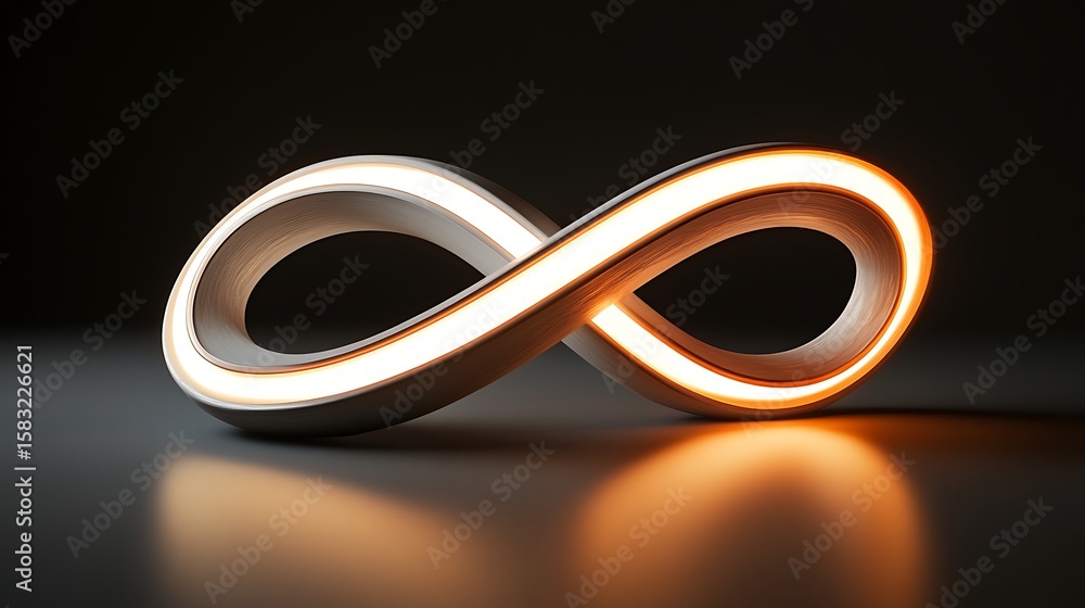 Glowing infinity symbol on dark background (1) Glowing infinity symbol on dark background (1)