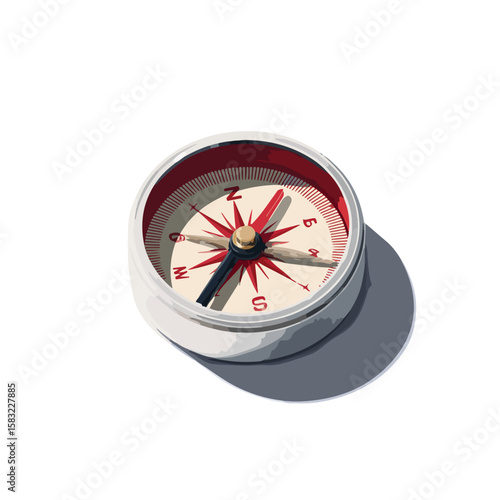  compas isolated in White Background, compas vector, Flat lay vector illustration