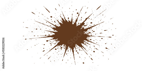 Black ink grunge splashes and drops, a dirty splattered paint blot vector illustration