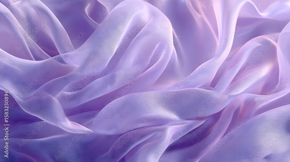 Fototapeta premium Soft Lavender Silk Fabric with Gentle Waves and Sheer Texture