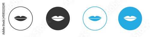 Thin lips icon, simple flat style, illustration, logo sign symbol pictogram template, for ui or ux.