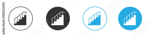 Stairs icon, simple flat style, illustration, logo sign symbol pictogram template, for ui or ux.