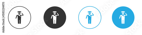 Salute icon, simple flat style, illustration, logo sign symbol pictogram template, for ui or ux.