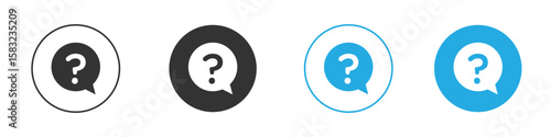 Question icon, simple flat style, illustration, logo sign symbol pictogram template, for ui or ux.