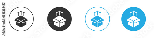 Product release icon, simple flat style, illustration, logo sign symbol pictogram template, for ui or ux.