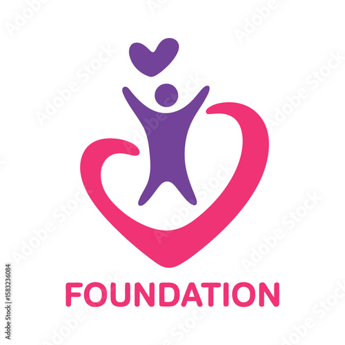 Modern logo design for a charitable foundation illustrating love support and community