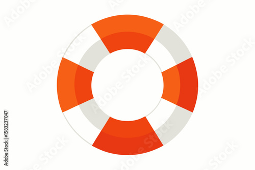 Bright Summer Holiday Lifebuoy on Clean White Background – Beach Safety Essential