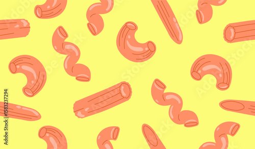Cute pasta pattern background vector design