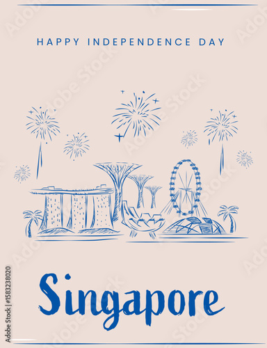 Singapore Independence Day Vector Illustration Design