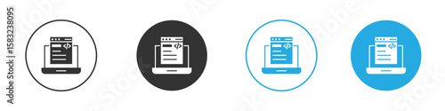 Front end icon, simple flat style, illustration, logo sign symbol pictogram template, for ui or ux.