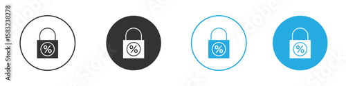 Fixed rate mortgage icon, simple flat style, illustration, logo sign symbol pictogram template, for ui or ux.