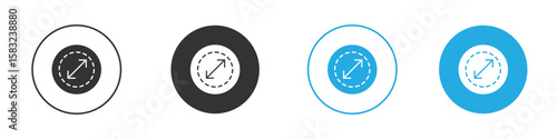 Diameter icon, simple flat style, illustration, logo sign symbol pictogram template, for ui or ux.