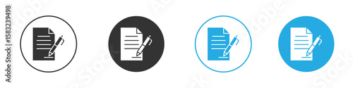 Contract icon, simple flat style, illustration, logo sign symbol pictogram template, for ui or ux.