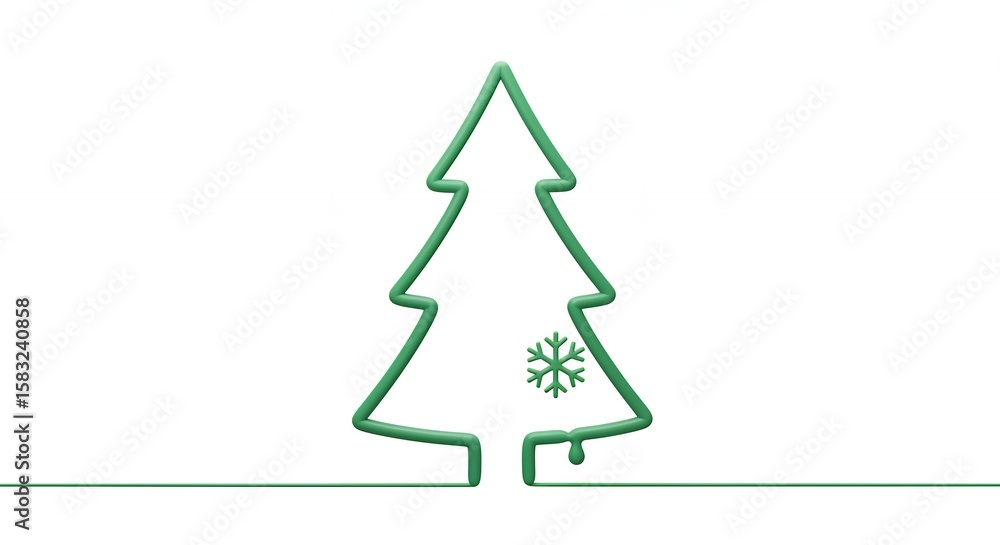 Fototapeta premium Stylized christmas tree graphic design