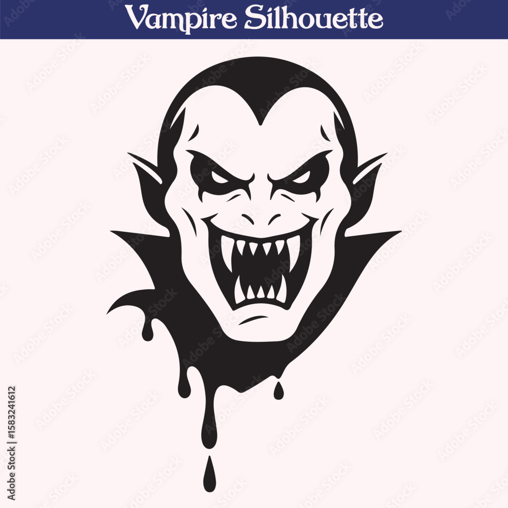 Fototapeta premium High quality vampire silhouette vector illustration design, Halloween character 