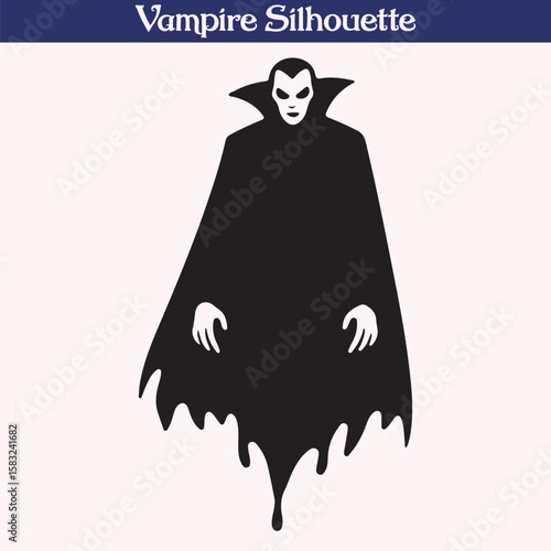 High quality vampire silhouette vector illustration design, Halloween character 