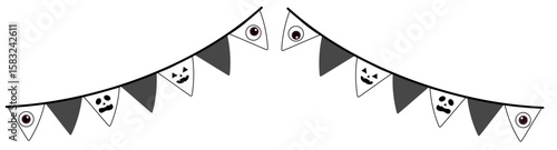 ハロウィンモノクロ可愛いガーランド