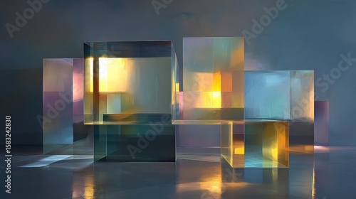 Colorful Group of Cubes Arranged in a Creative Pattern Showcasing Geometry and Artistic Design Elements