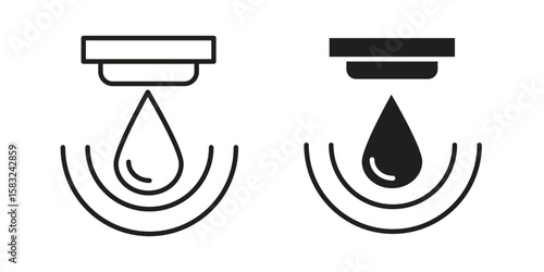 Water sensor icon in flat and liner trendy style for app ui designs