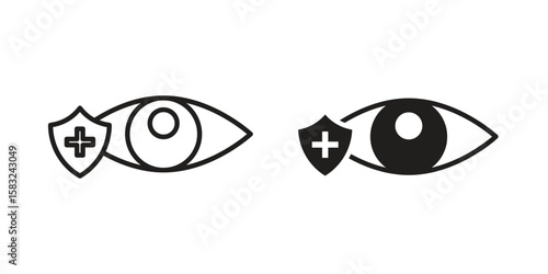 Vision insurance icon in flat and liner trendy style for app ui designs
