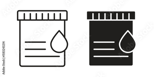 Urine test icon in flat and liner trendy style for app ui designs
