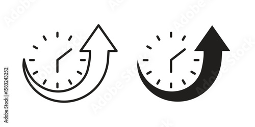 Uptime and downtime icon in flat and liner trendy style for app ui designs