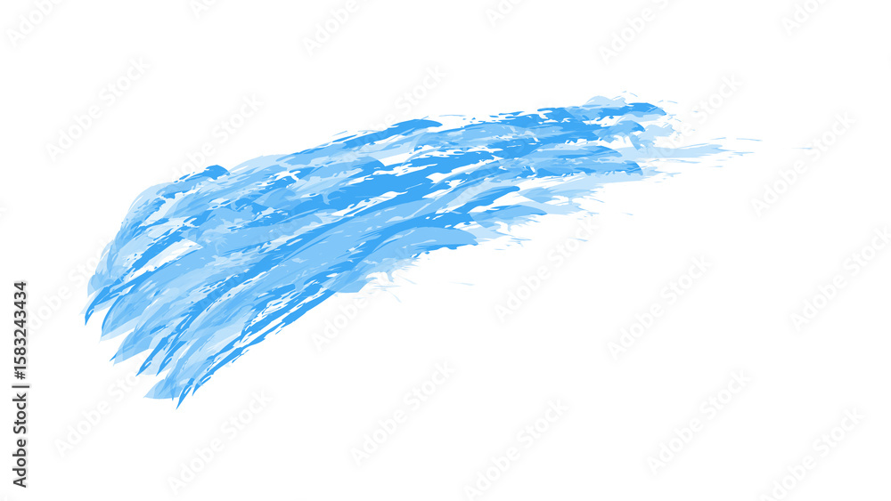 Fototapeta premium Abstract blue brush stroke splash isolated on transparent background