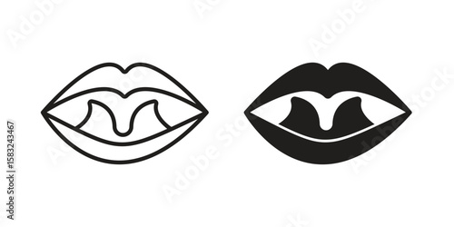 Tonsillitis icon in flat and liner trendy style for app ui designs