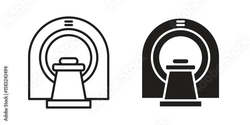 Tomography icon in flat and liner trendy style for app ui designs