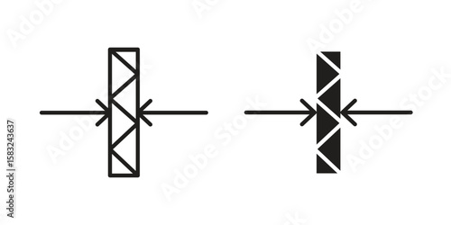 Thickness icon in flat and liner trendy style for app ui designs
