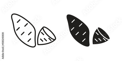 Sweet potato icon in flat and liner trendy style for app ui designs
