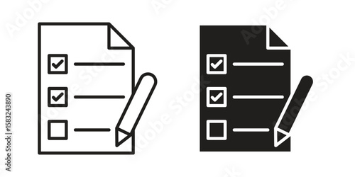 Survey icon in flat and liner trendy style for app ui designs
