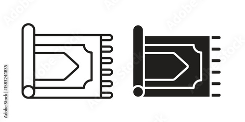 Rugs icon in flat and liner trendy style for app ui designs
