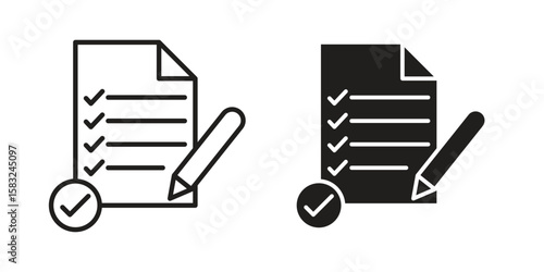 Requirements icon in flat and liner trendy style for app ui designs