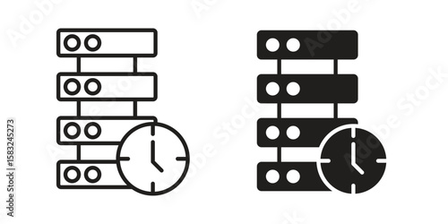Real time data icon in flat and liner trendy style for app ui designs